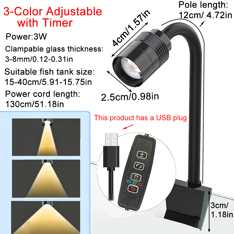 Faretto USB 3W per Acquario Su - Aquarium Marine Lights recensione e prezzo